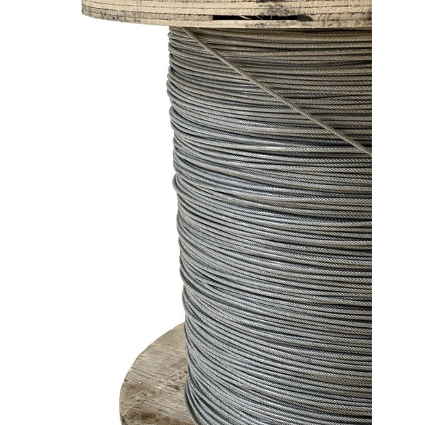 Laureola Industries 1/8" to 3/16" PVC Coated Clear Color Galvanized Cable 7x7 Strand Aircraft Cable Wire Rope, 50 ft ZAG018316-77-GPC-50